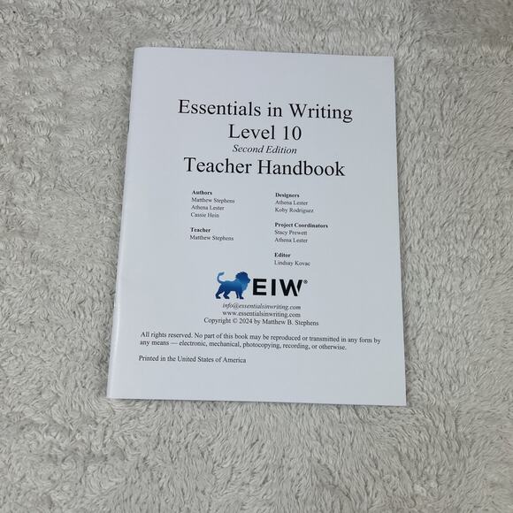 Essentials In Writing & Literature Books Level 10 Student, Resource, Teacher EIW - Picture 9 of 11